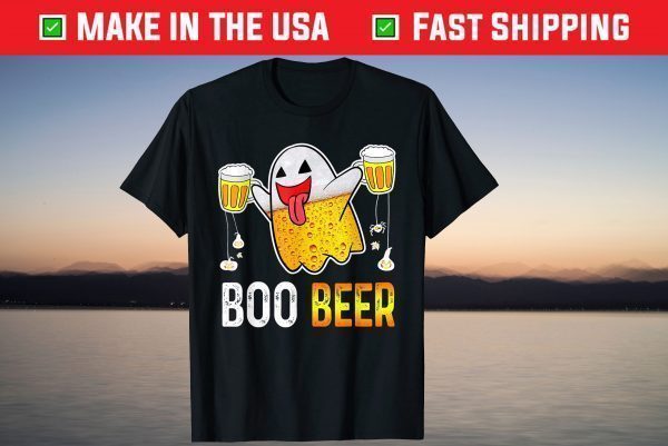 Boo Beer Ghost Dringking Beer Halloween Costume T-Shirt