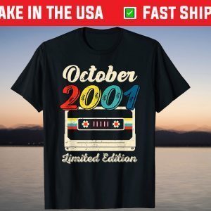 Born In October 2001 Vintage Limited Edition 20th Birthday T-Shirt