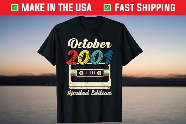 Born In October 2001 Vintage Limited Edition 20th Birthday T-Shirt