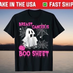 Breast Cancer Is Boo Sheet Pink Ribbon Halloween Costume Day T-Shirt