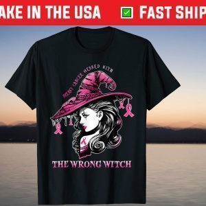 Breast Cancer Messed With The Wrong Witch Halloween Costume T-Shirt