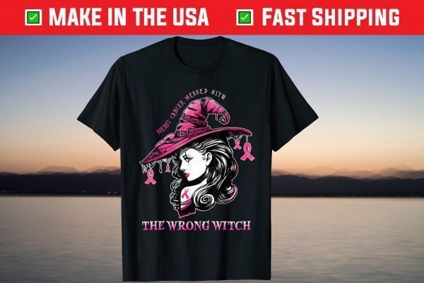 Breast Cancer Messed With The Wrong Witch Halloween Costume T-Shirt