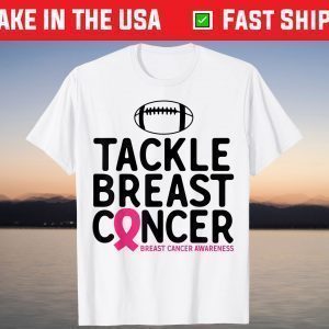 Breast Cancer Warrior Football Ribbon Tackle Breast Cancer T-Shirt