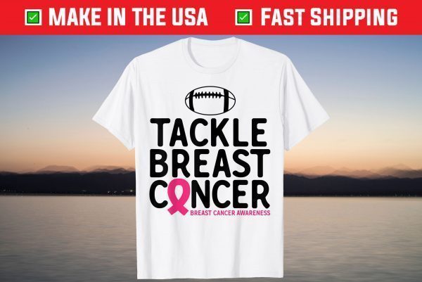 Breast Cancer Warrior Football Ribbon Tackle Breast Cancer T-Shirt