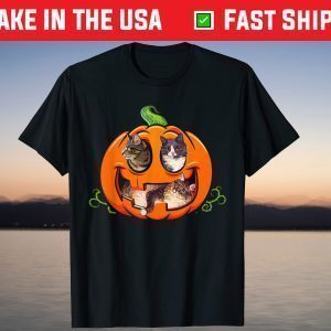 Cute Cats Jack O Lantern Pumpkin Happy Halloween Costume Day T-Shirt