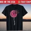 Faith Hope Love Flower Pink Ribbon Breast Cancer Awareness T-Shirt