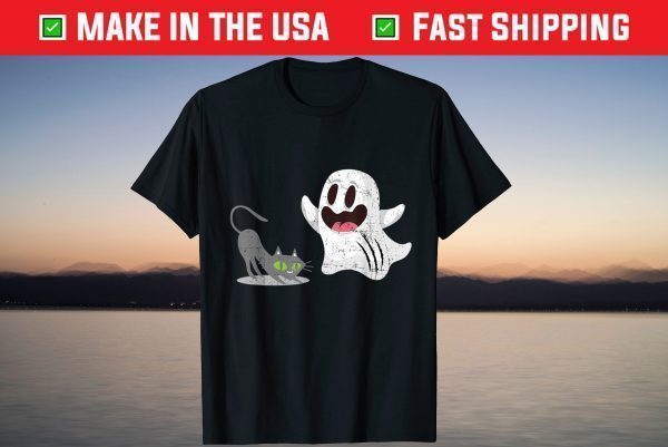 Ghost and Cat Halloween 2021 T-Shirt