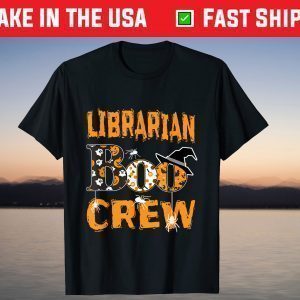 Halloween Librarian Teacher The Boo Crew Costume T-Shirt