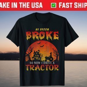 Halloween Tractor Witch T-Shirt