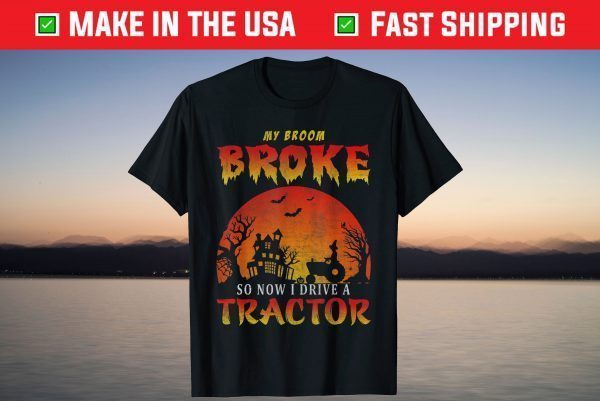 Halloween Tractor Witch T-Shirt