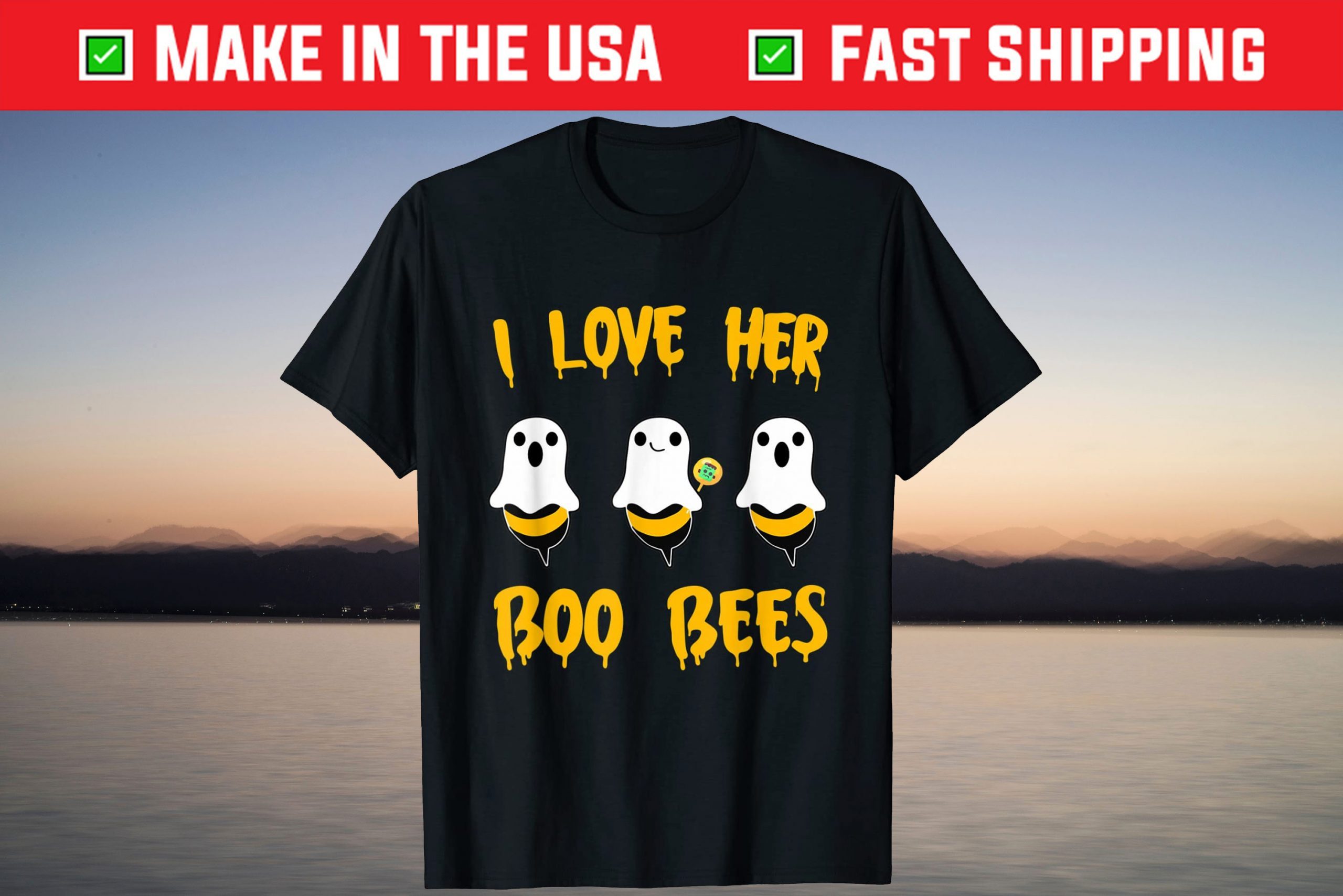 I Love Her Boo Bees Crew Ghost Pumpkin Halloween 2021 Shirt