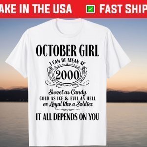 Im October Girl 2000 Birthday Born In October 2000 T-Shirt