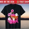 In October We Wear Pink Pumpkin, Ghost and Flower T-Shirt
