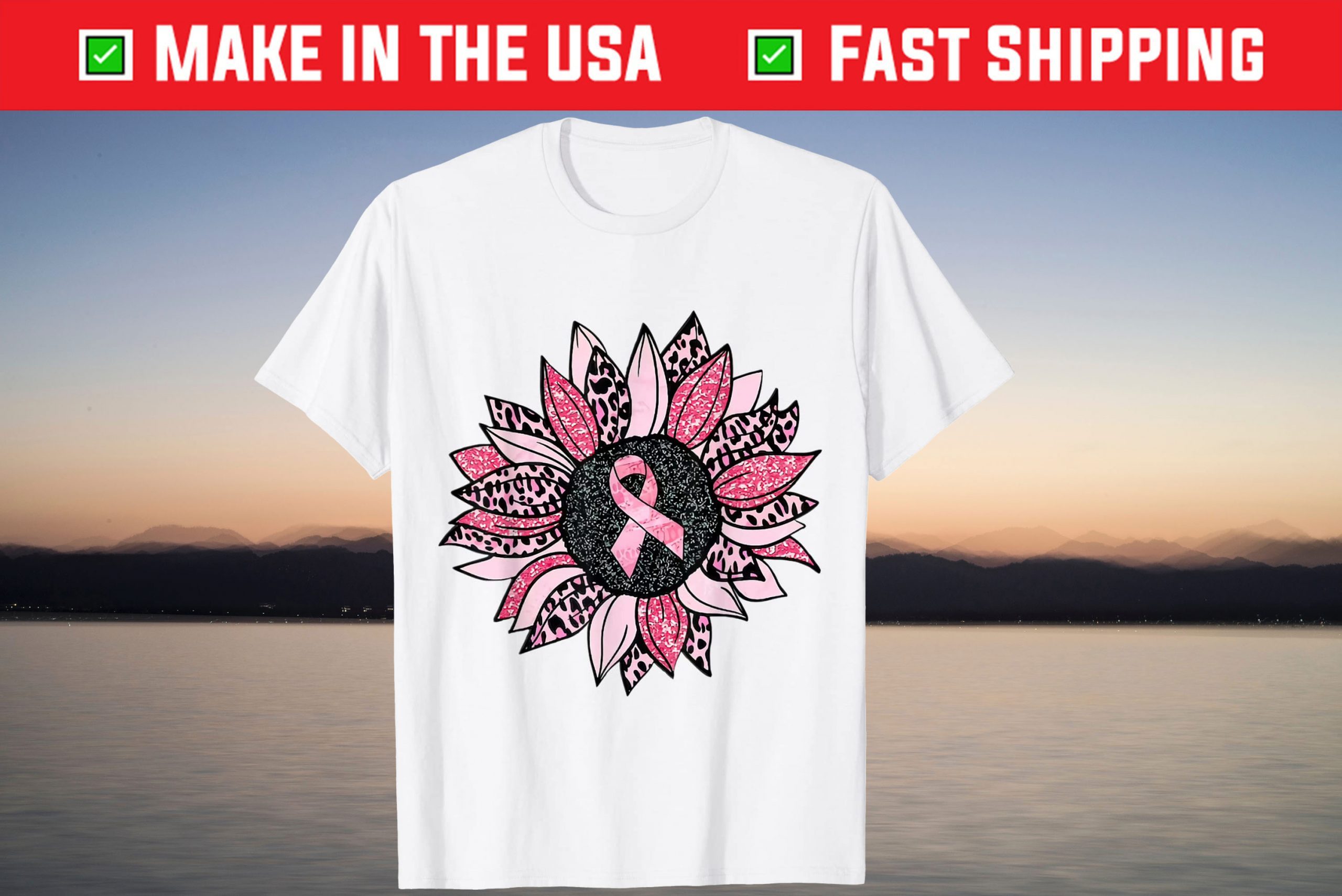 In October We Wear Pink_Sunflower Breast Cancer Awareness T-Shirt
