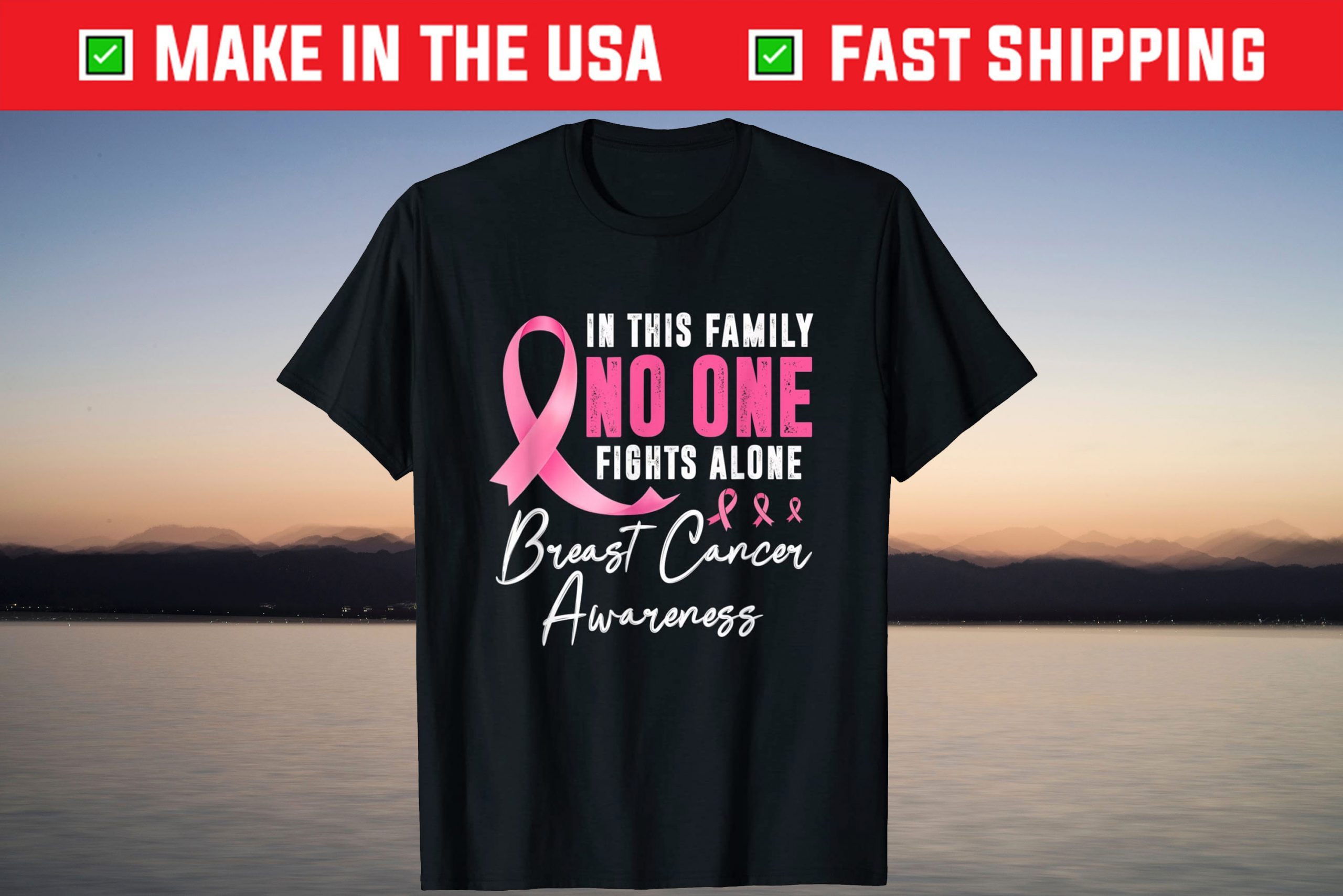 In This Family Nobody Fights Alone Breast Cancer Awareness Shirt