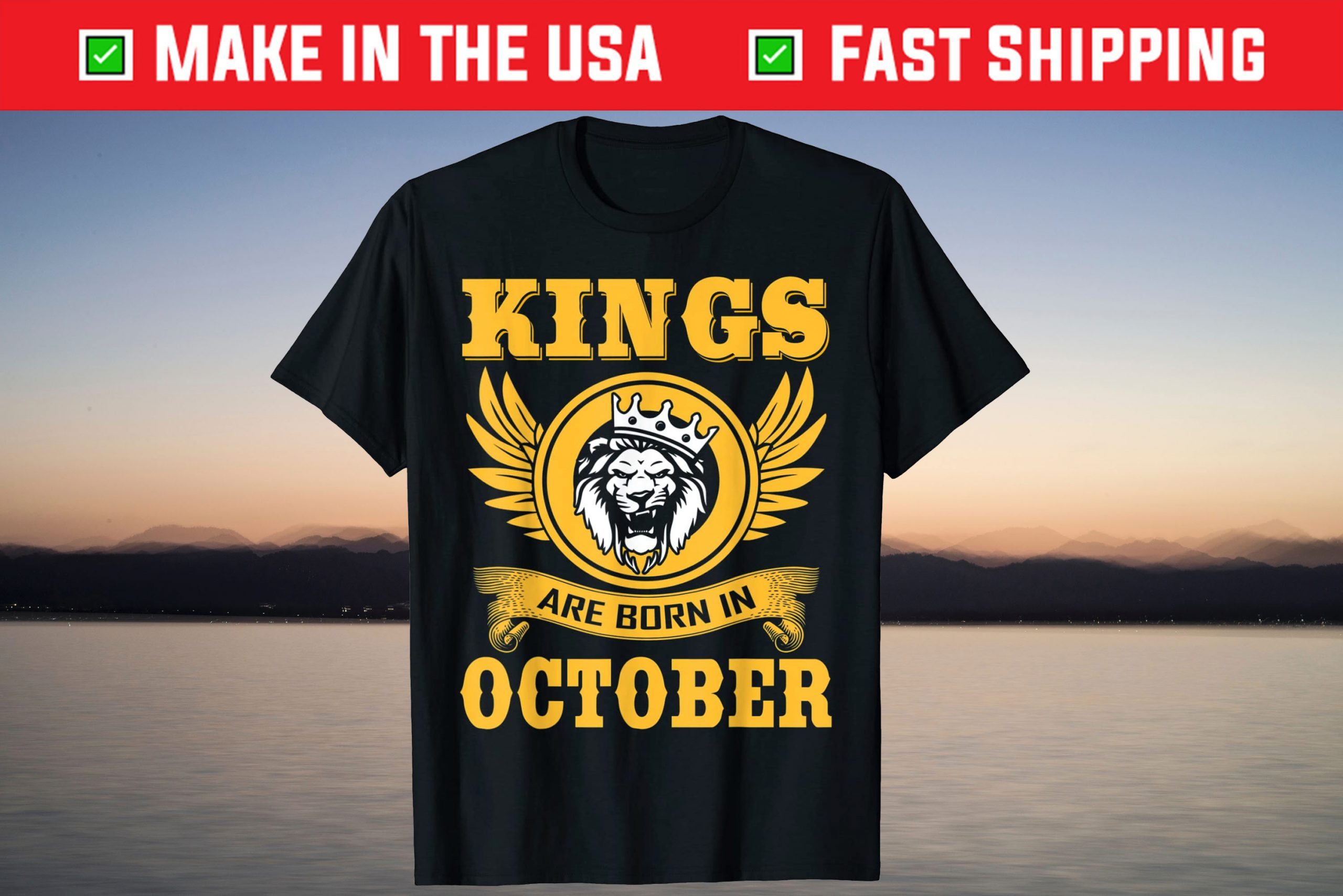 Kings Are Born In October Birthday Classic Shirt
