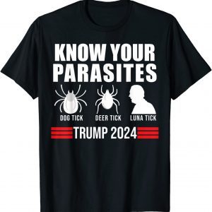 Know Your Parasites anti Biden Funny Halloween Trump 2024 Tee Shirt