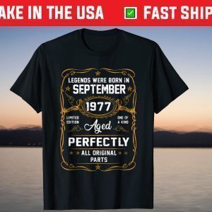 Legend September 1977 44th Birthday 44 Years Old T-Shirt