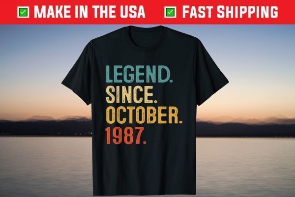 Legend Since October 1987 34th Birthday 34 Year Old T-Shirt