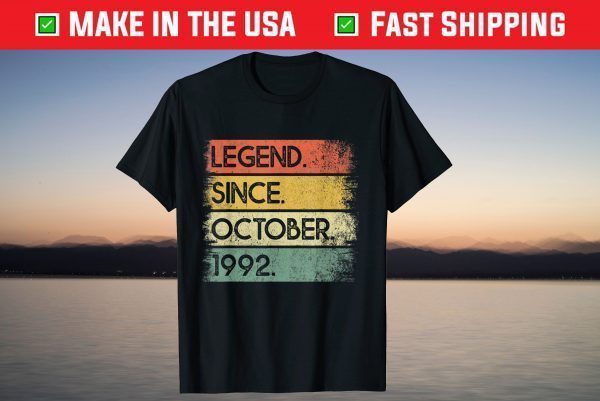 Legend Since October 1992 29th Birthday 29 Years Old Gift T-Shirt