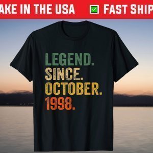 Legend Since October 1998 23rd Birthday 23 Years Old T-Shirt