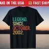 Legend Since October 2002 19th Birthday 19 Years Old Tee Shirt