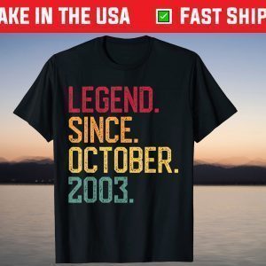 Legend Since October 2003 16th Birthday 16 Years Old T-Shirt