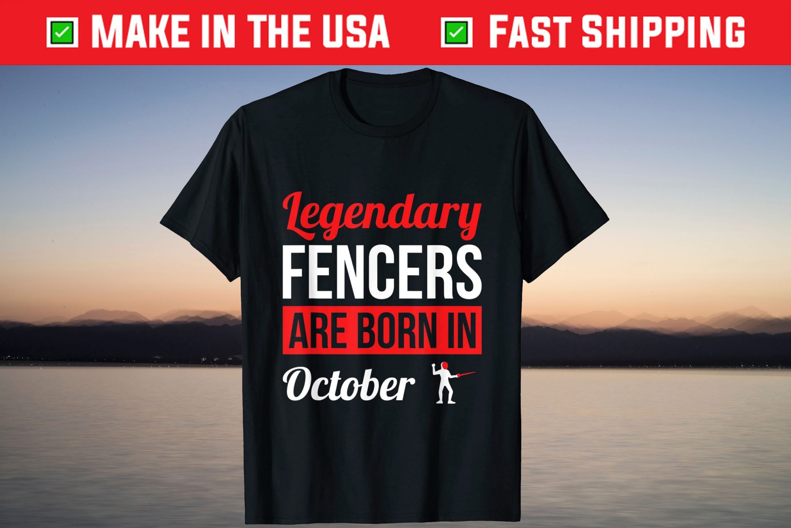 Legendary Fencers Are Born In October Shirt