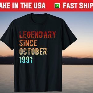 Legendary Since Bday October 1990 30th Birthday T-Shirt