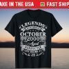 Legends Were Born In October 2000 21th Birthday T-Shirt