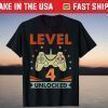 Level 4 Unlocked Video Game 4th Birthday Gamer T-Shirt