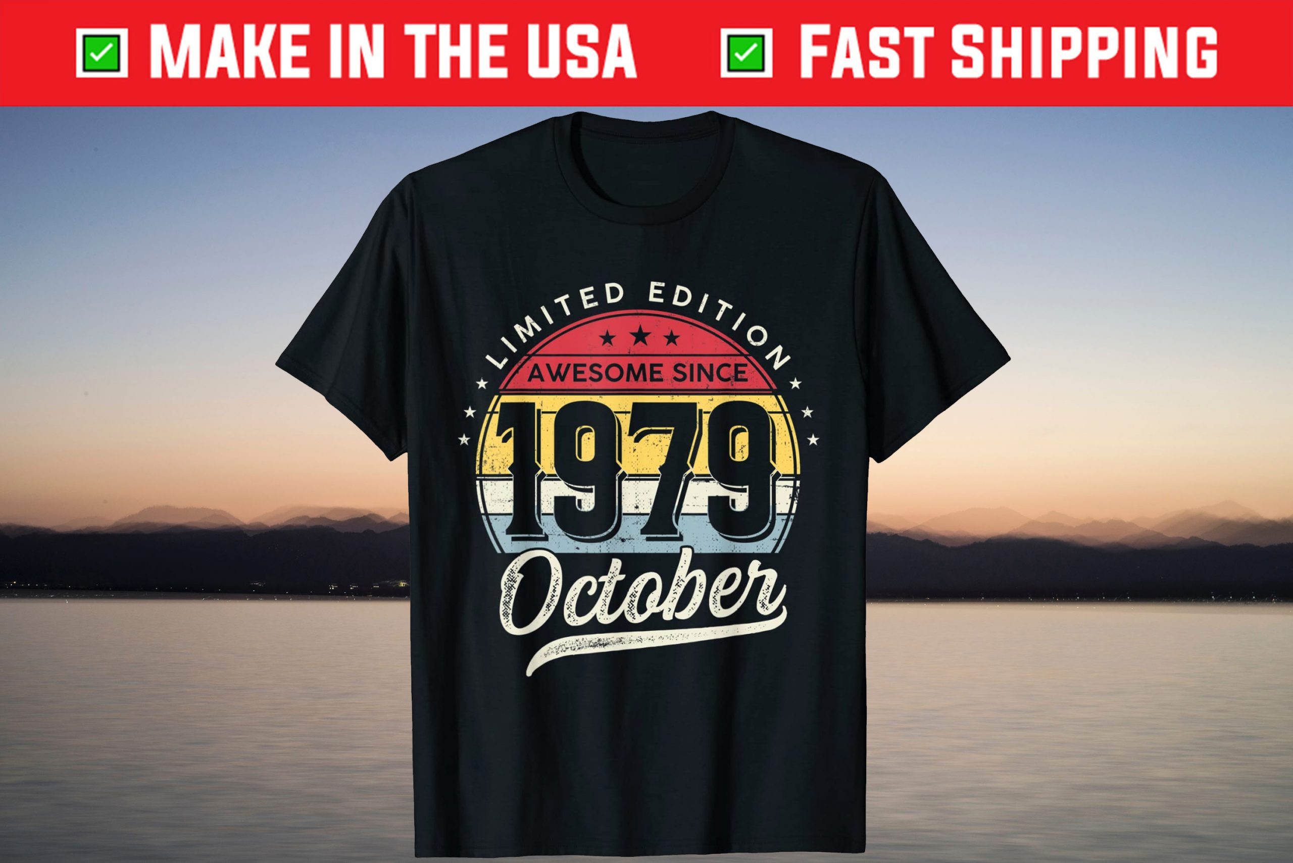 Limited Edition Awesome Since 1979 October 42 Years Old T-Shirt