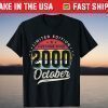 Limited Edition Awesome Since 2000 October 21 Years Old T-Shirt