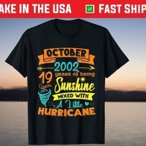 Made In 2002 October Birthday 19 Years Of Being Sunshine T-Shirt
