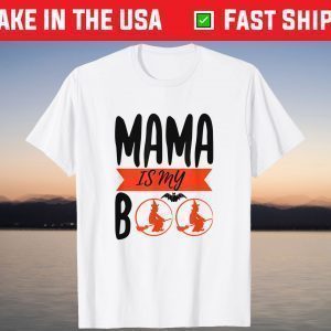 Mama Is My Boo Witch Bat Halloween Costume Party T-Shirt