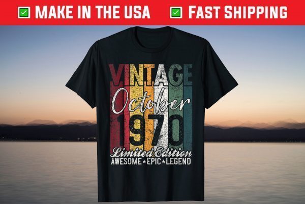 October 1970 51st Birthday 51 Years Old Vintage T-Shirt