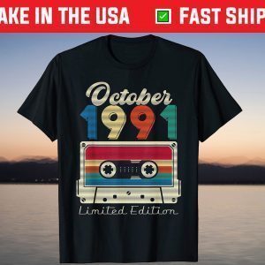 October 1991 Cassette Tape 30th Birthday T-Shirt