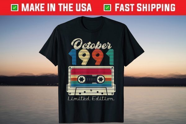 October 1991 Cassette Tape 30th Birthday T-Shirt