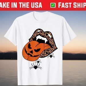 Pumpkin-Tongue Out Vampire Leopard Lips Spider Halloween Unisex Shirt