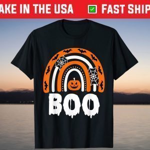 Rainbow Boo Pumpkin Halloween Ghost Costume Matching T-Shirt