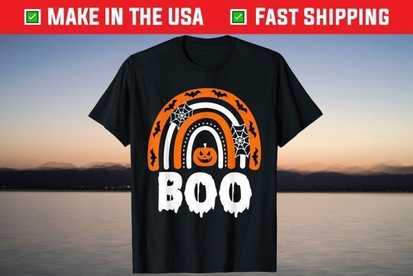 Rainbow Boo Pumpkin Halloween Ghost Costume Matching T-Shirt