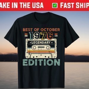 Retro Best of October 1976 Mixtape Vintage 45th Birthday Tee Shirt