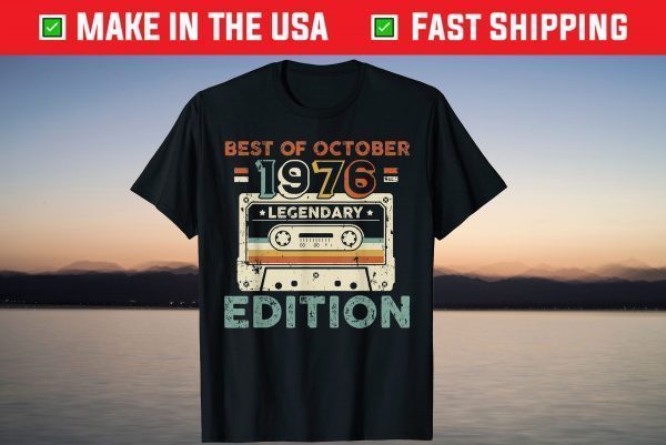 Retro Best of October 1976 Mixtape Vintage 45th Birthday Tee Shirt