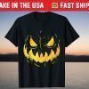 Scary Jack O Lantern Pumpkin Face Evil Grin Halloween Shirt