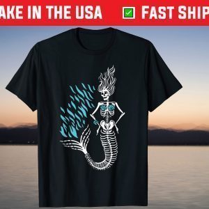 Skeleton Mermaid Happy Halloween Costume T-Shirt