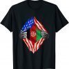 Super Afghan Heritage Afghanistan Roots USA Flag Tee Shirt