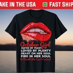 The Birthday October Girl Red Lips T-Shirt
