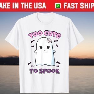 Too Cute To Spook Lovely Ghost Girl Halloween T-Shirt