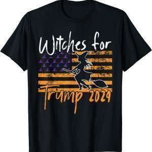 Trump 2024 Lazy Halloween Costume Witch American Flag 2021 Shirt