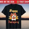Turkey Pilgrim Ride Corgi Dog Happy Thanksgiving 2021 T-Shirt
